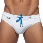 Addicted Rainbow Swim Brief ADS195 White