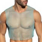 ES Collection Beachy Net Midriff Crop Top TS338 Sky Blue