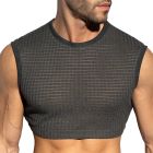 ES Collection Checkmate Midriff Crop Top TS342 Charcoal