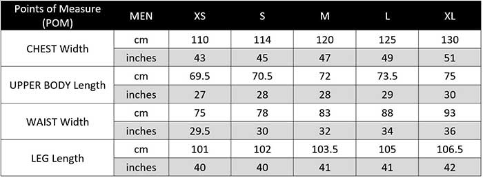 Level Size Chart