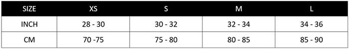 Marcuse Underwear Sizechart