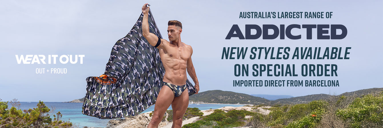 Sexy Gay ADDICTED mens clothing online in Australia
